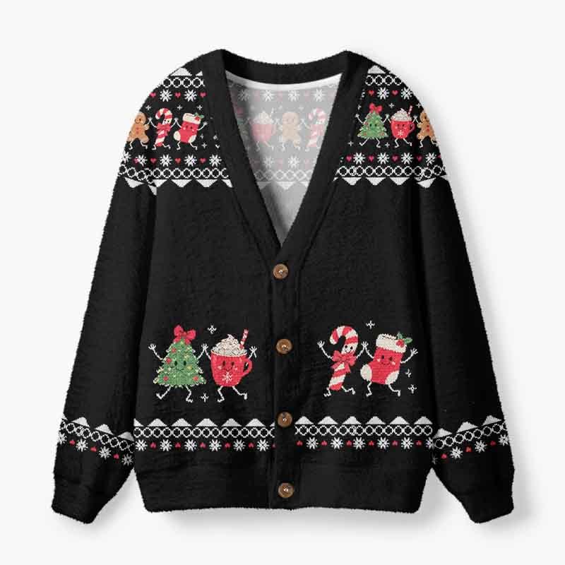Soulisfree The Little Joys Of Christmas Fuzzy Cardigan Sweater