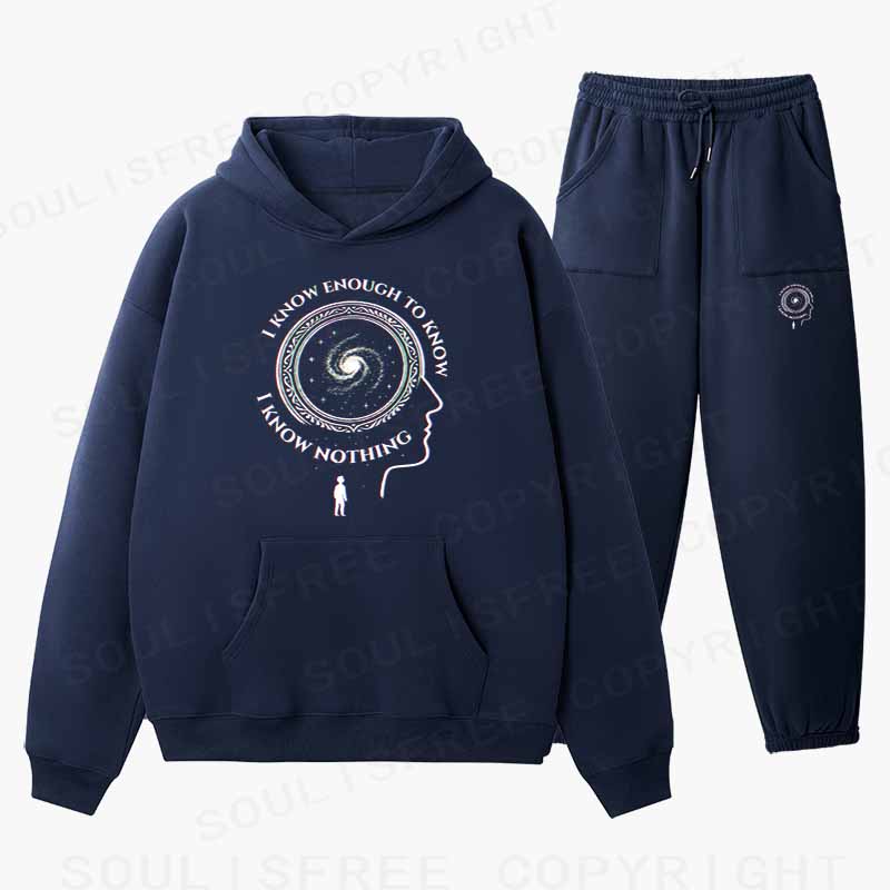 Soulisfree The Spiral of Knowing Nothing Cotton Fleece Hoodie Set