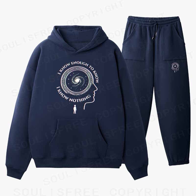 Soulisfree The Spiral of Knowing Nothing Cotton Fleece Hoodie Set