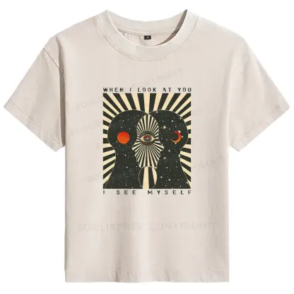 Reflections of the Soul Washed Space T-shirt Basic Washed T-shirt