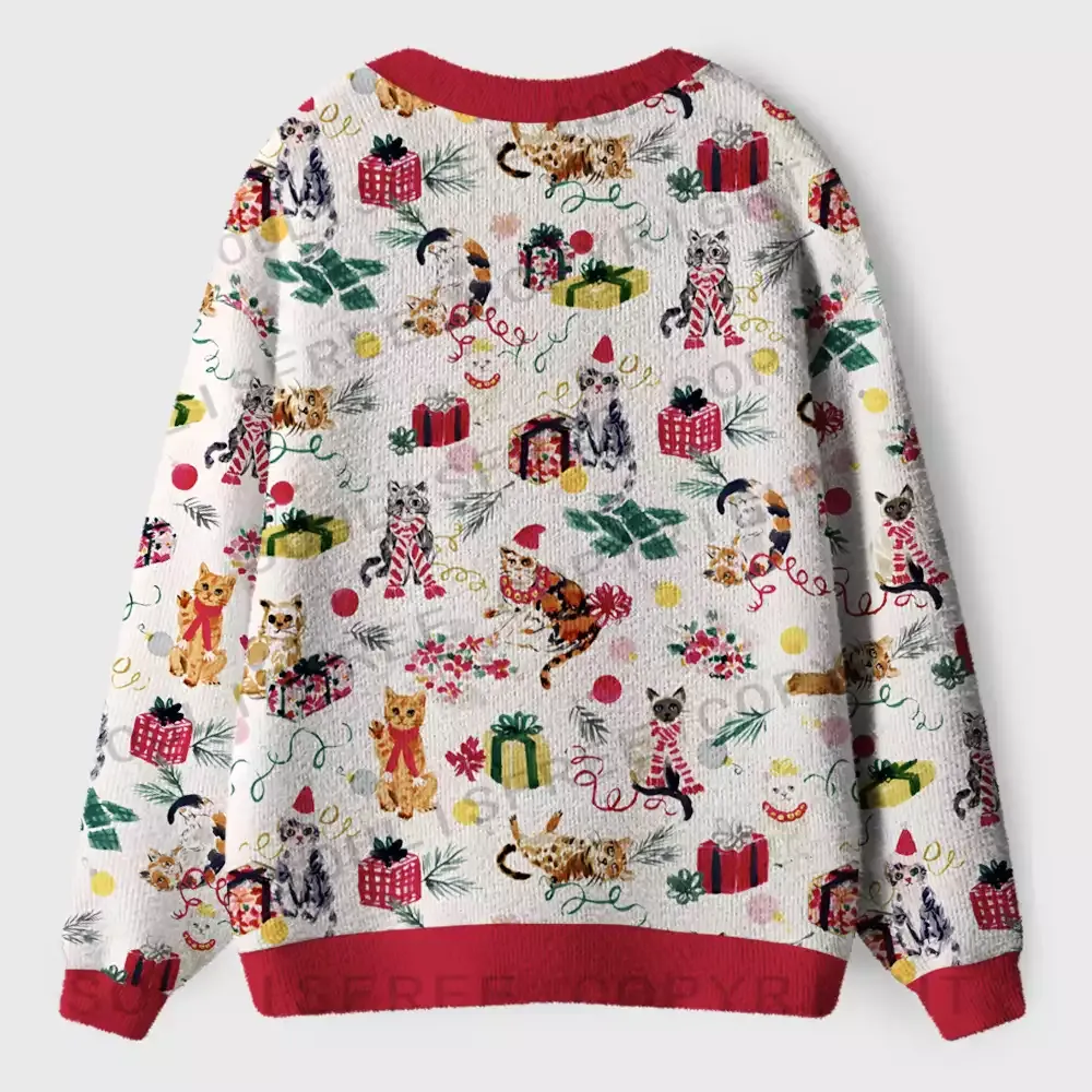 Festive Felines Cardigan Sweaters