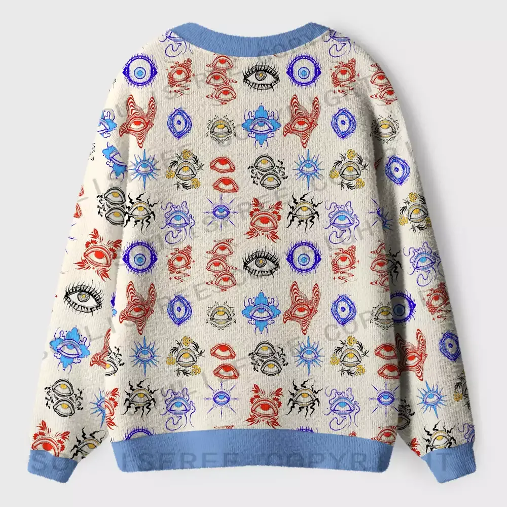 Eyes of Awareness Ugly Cardigan Sweaters
