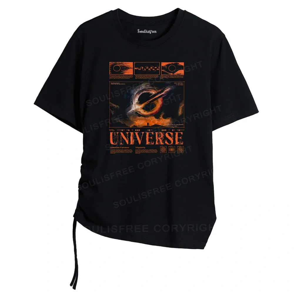 Designed The Cycle Ends Asymmetrical Top With Side Drawstring