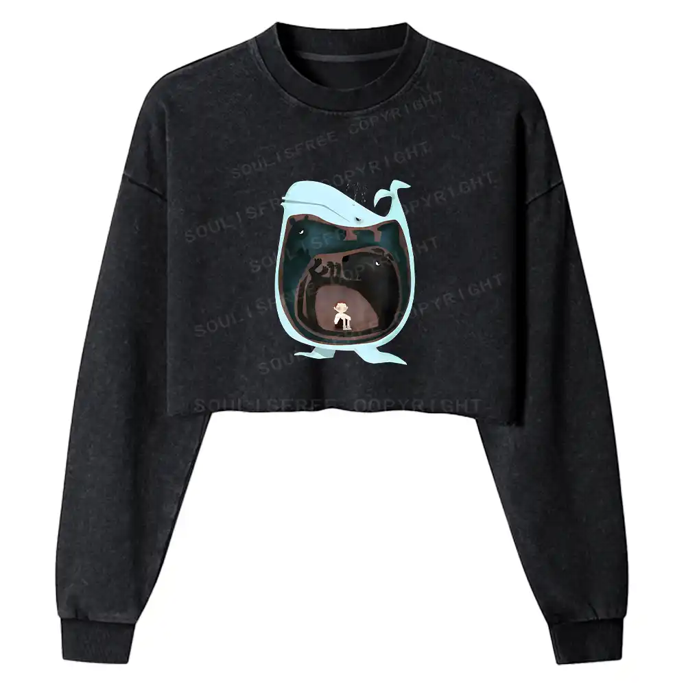 The Inner Self Washed Cropped Sweatshirt