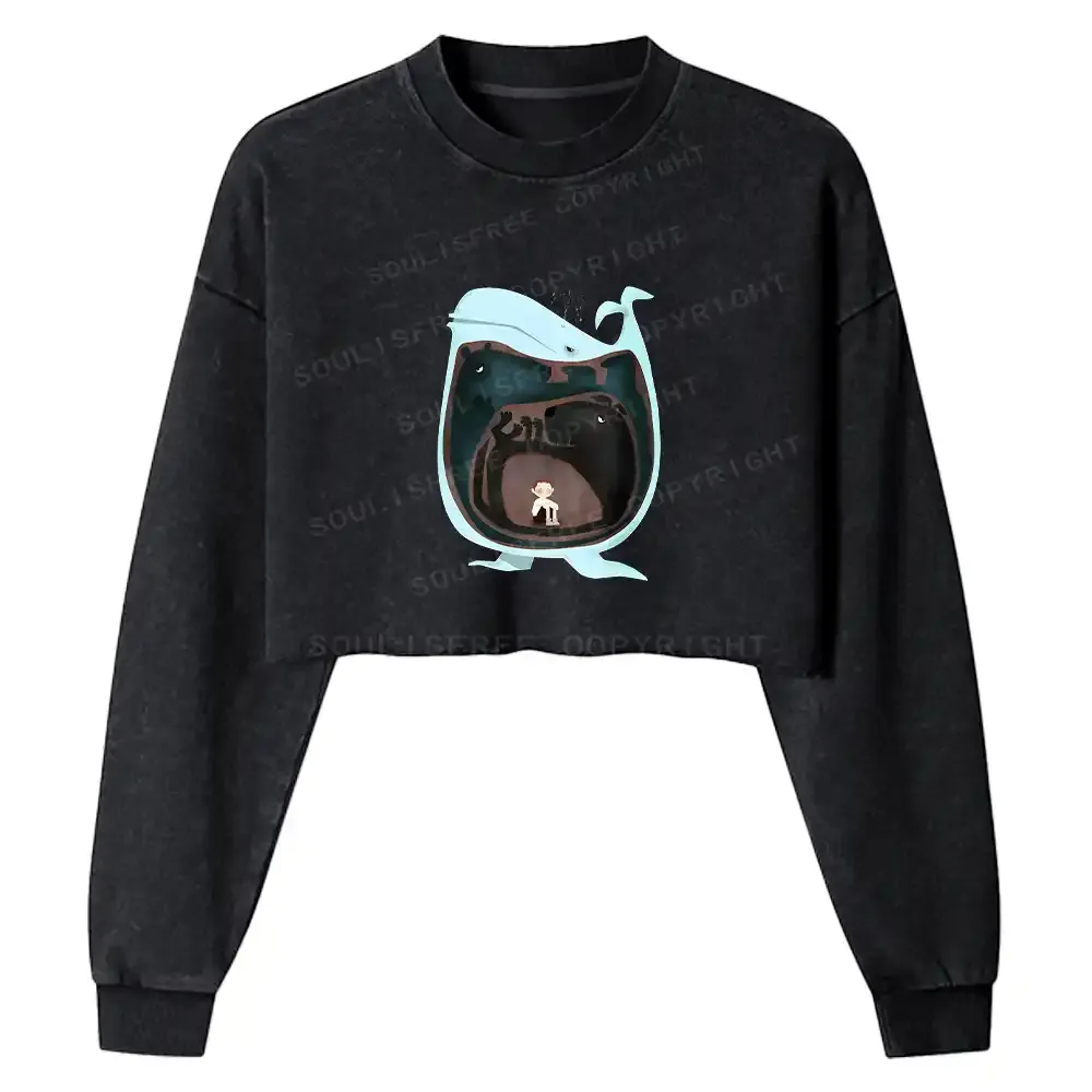 The Inner Self Washed Cropped Sweatshirt