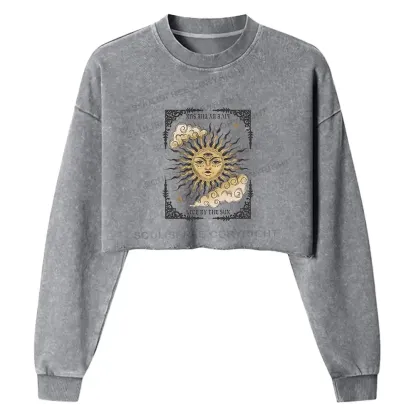 Living By The Sun Washed Cropped Sweatshirt