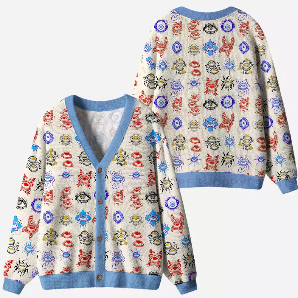 Eyes of Awareness Ugly Cardigan Sweaters