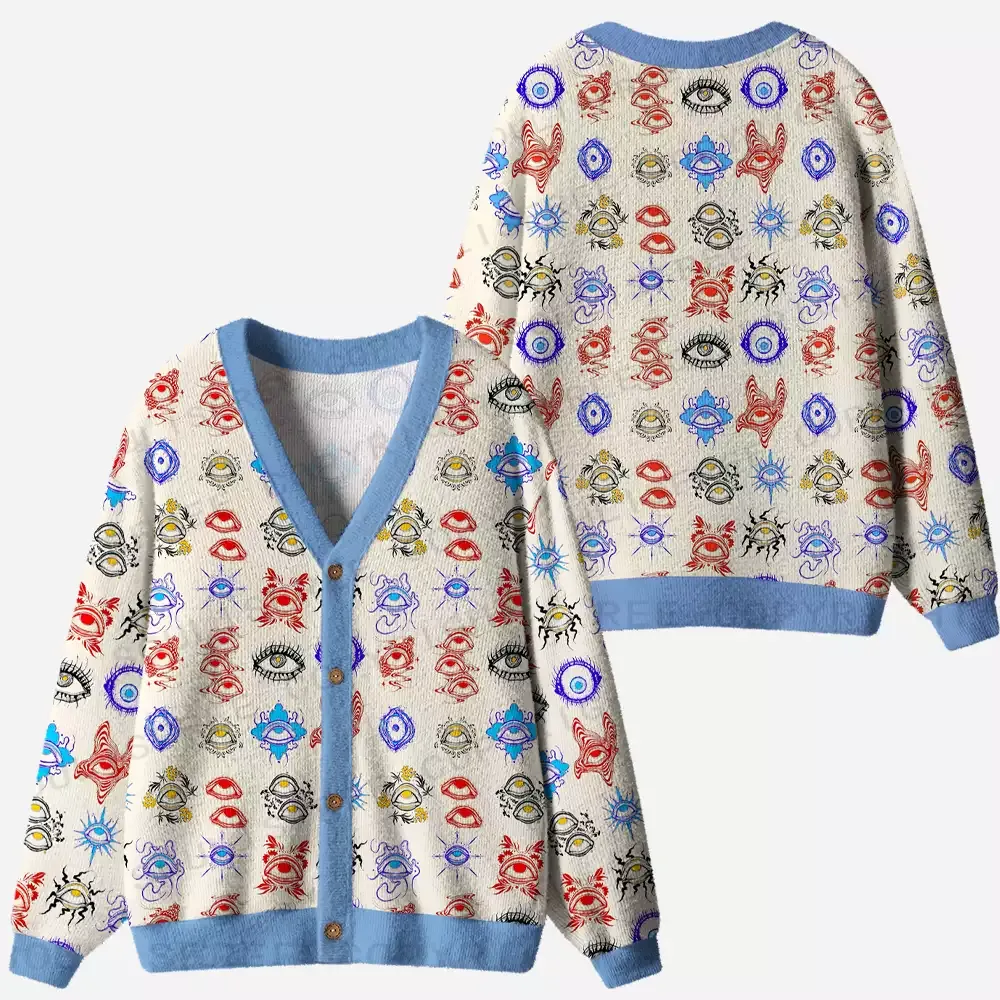 Eyes of Awareness Ugly Cardigan Sweaters