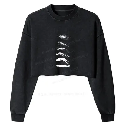 Process Washed Cropped Sweatshirt