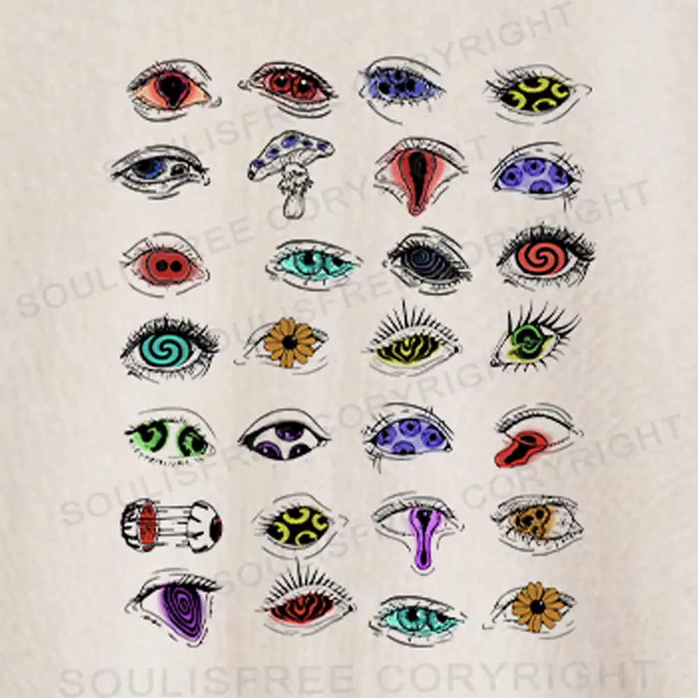 The Psychedelic Eyes Of All Beings Washed Crop T-shirt