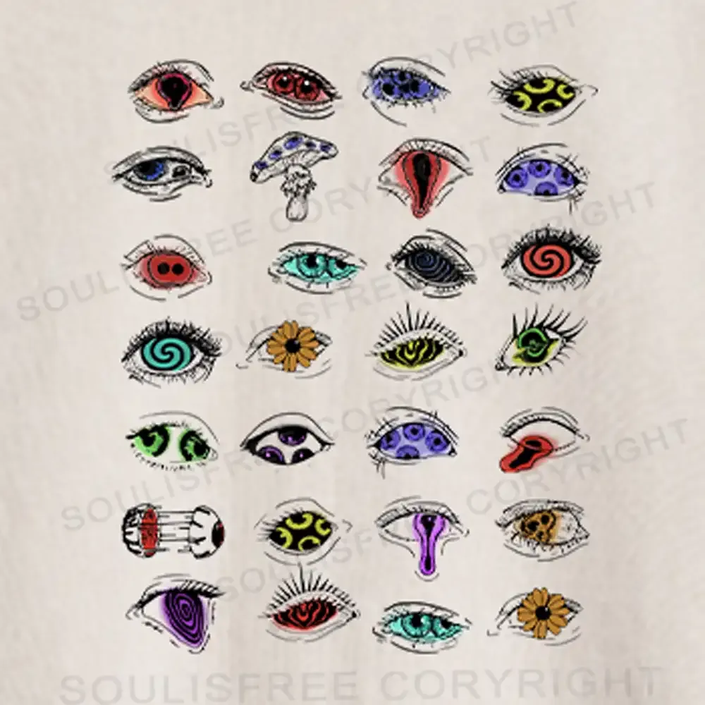 The Psychedelic Eyes Of All Beings Washed Crop T-shirt