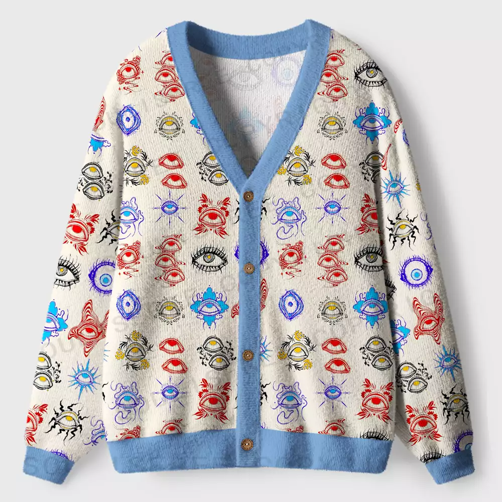 Eyes of Awareness Ugly Cardigan Sweaters
