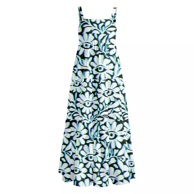 Soulisfree Neon Eye Blossom Boho Maxi Dress