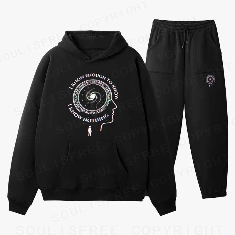 Soulisfree The Spiral of Knowing Nothing Cotton Fleece Hoodie Set