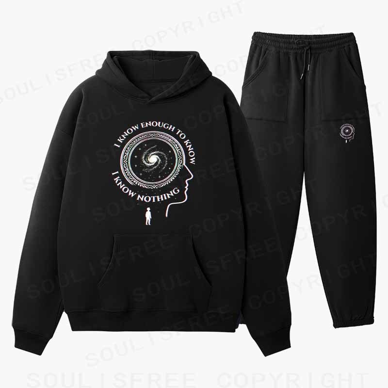 Soulisfree The Spiral of Knowing Nothing Cotton Fleece Hoodie Set