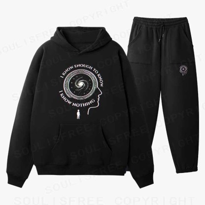 Soulisfree The Spiral of Knowing Nothing Cotton Fleece Hoodie Set