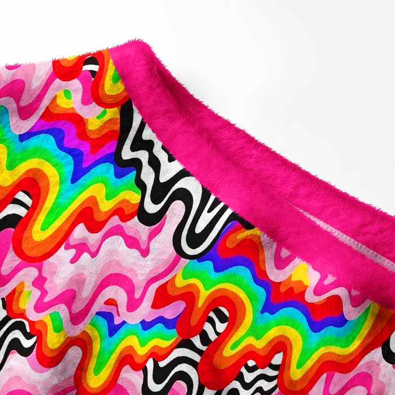 Soulisfree Psychedelic Wave Women's Fuzzy Crewneck Sweater