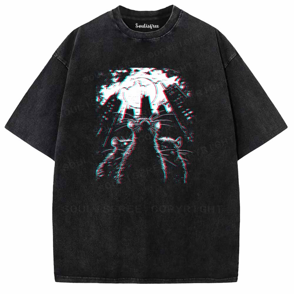 Soulisfree  Glitch Rat City  Washed Tee