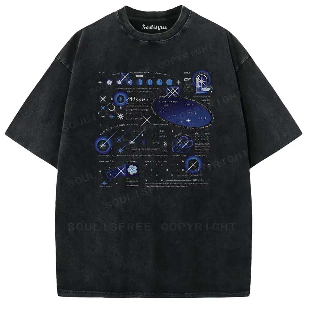 Lunar Cosmic Atlas Washed T-shirt