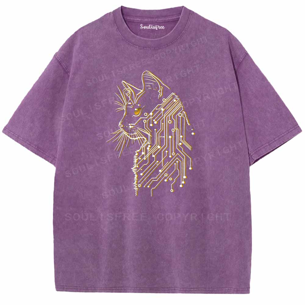 Soulisfree Code Woven Into Cat fur Washed Tee