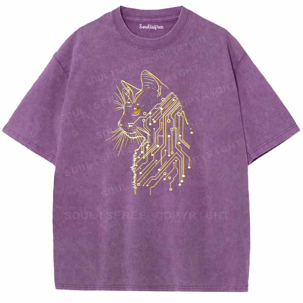 Soulisfree Code Woven Into Cat fur Washed Tee