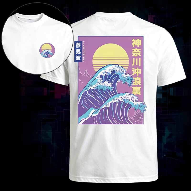 Soulisfree   Retro Vaporwave Great Wave Classic Tee