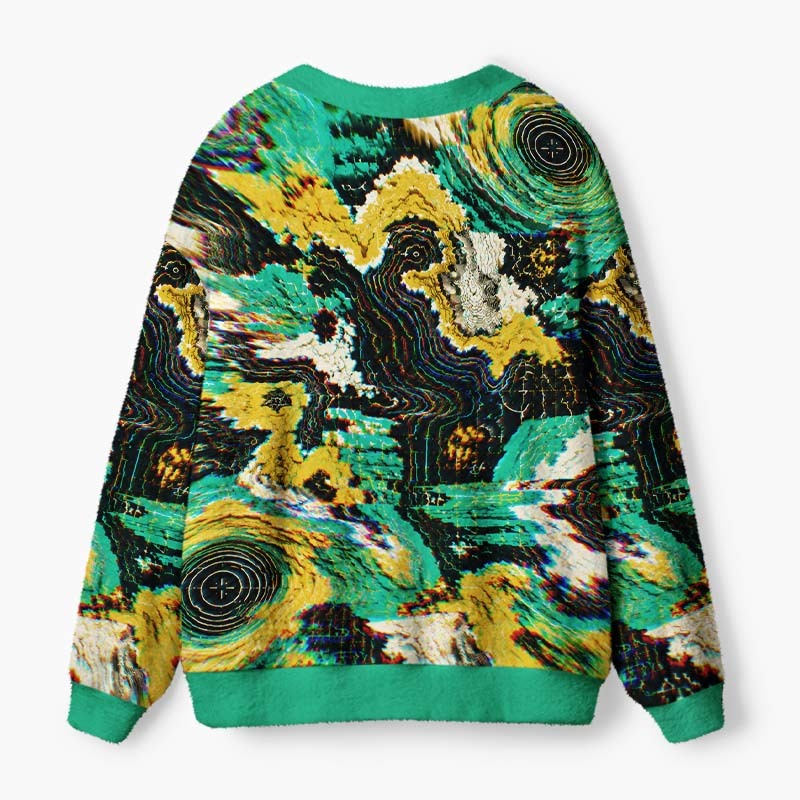 Soulisfree The Code Of A Digital Nature Fuzzy Cardigan Sweater