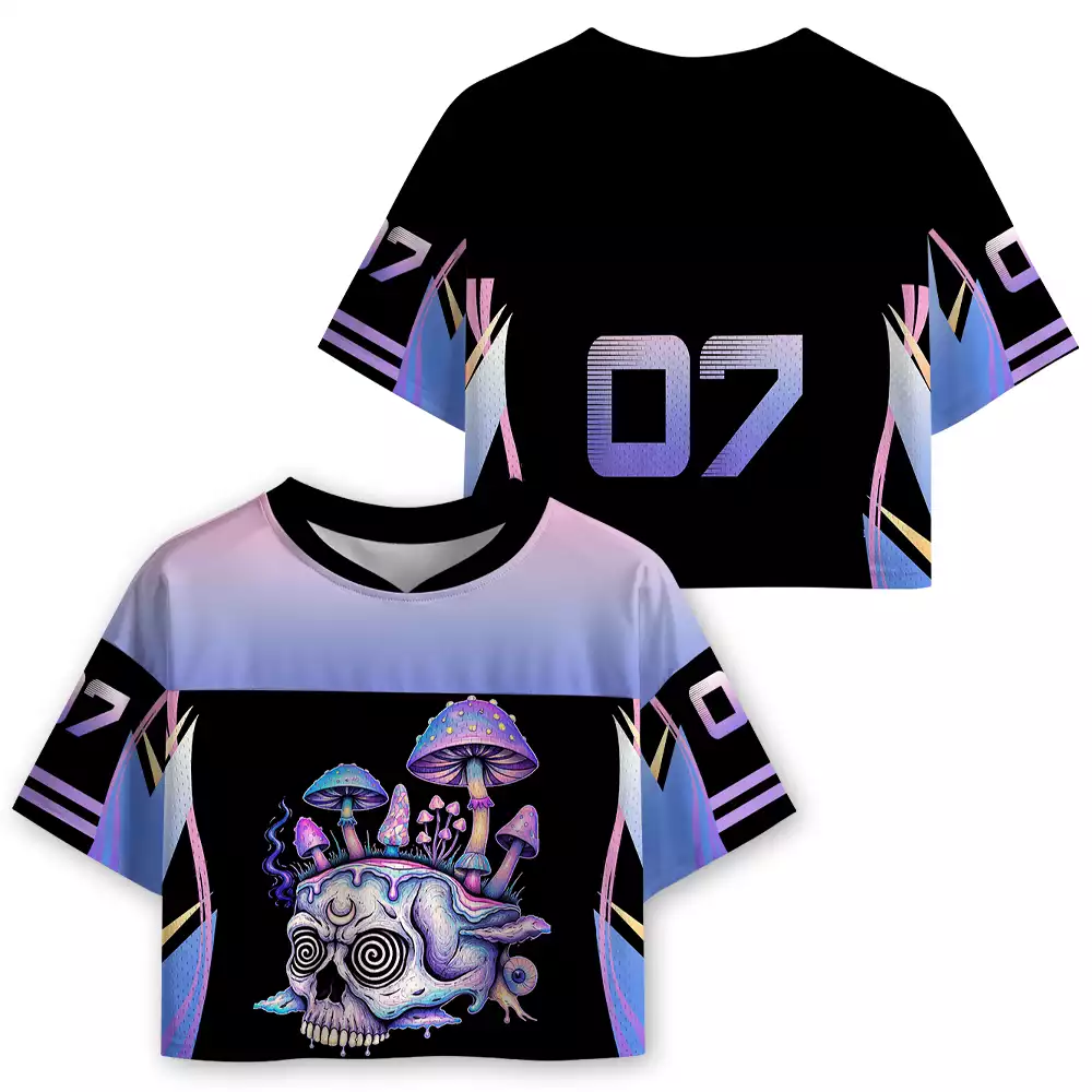 Soulisfree Psychedelic Rebirth Cropped Mesh Jersey