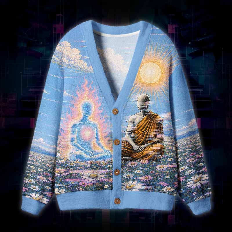 Soulisfree THE UNIVERSE WITHIN Fuzzy Cardigan Sweater