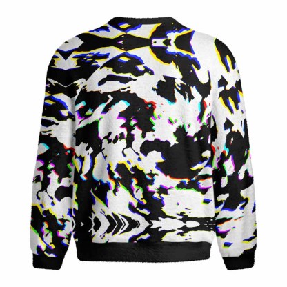 Soulisfree RGB Glitch Camo Fuzzy Crewneck Sweater