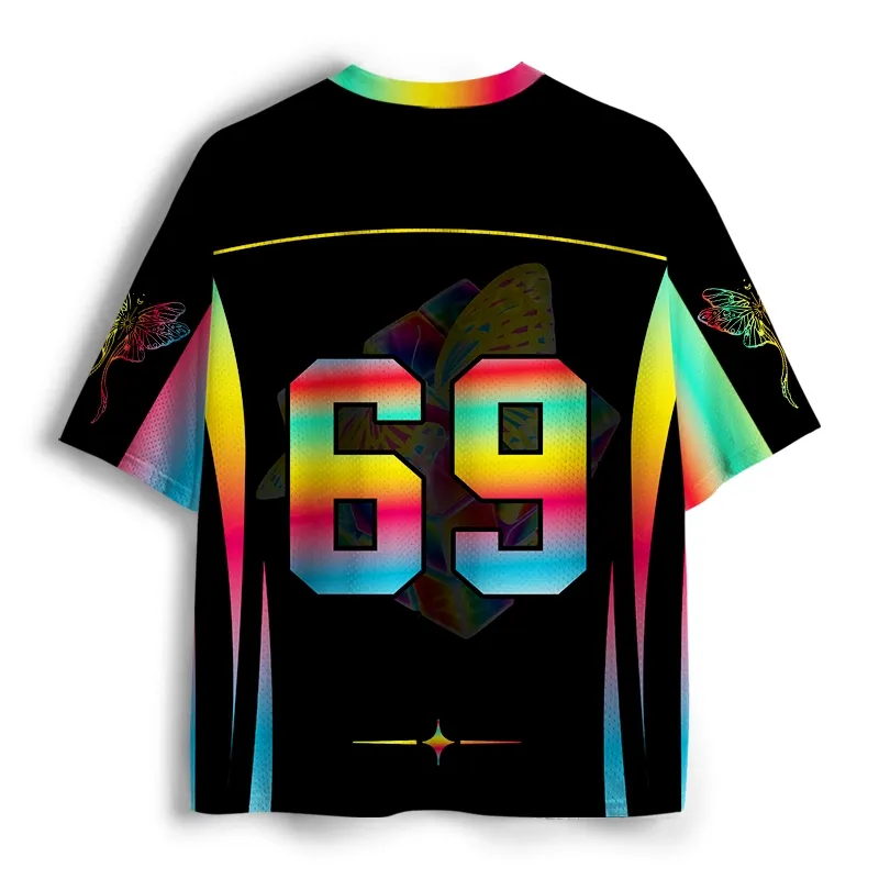 Soulisfree Rainbow Cube Butterfly Mesh Jersey