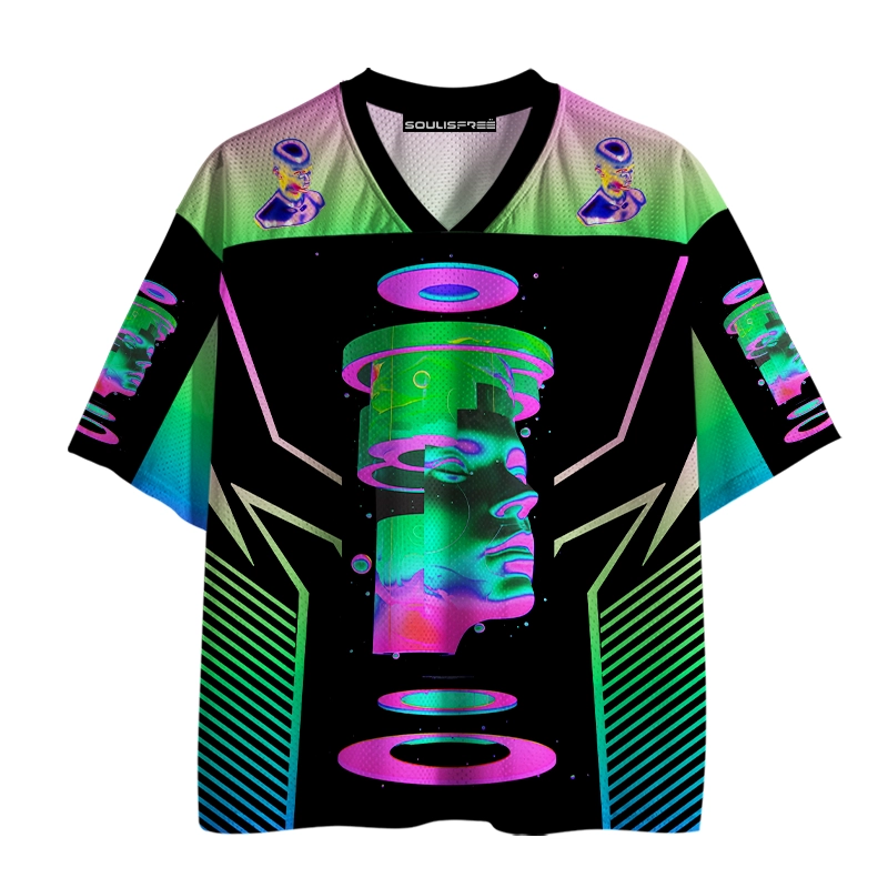 Soulisfree Psychedelic Digital Portrait Mesh Jersey