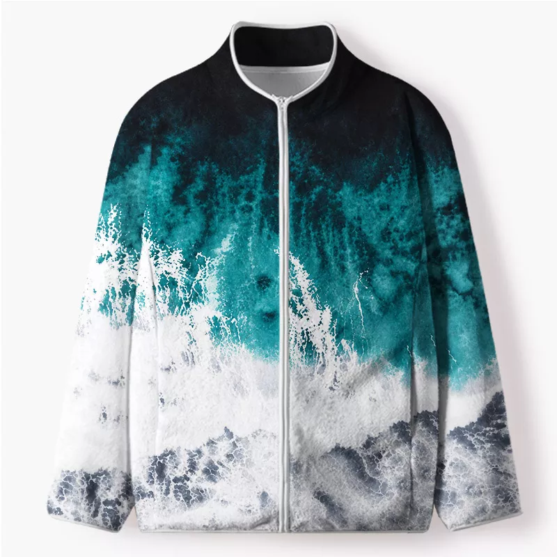 Soulisfree  Where The Waves Begin Flannel Zip-Up Jacket