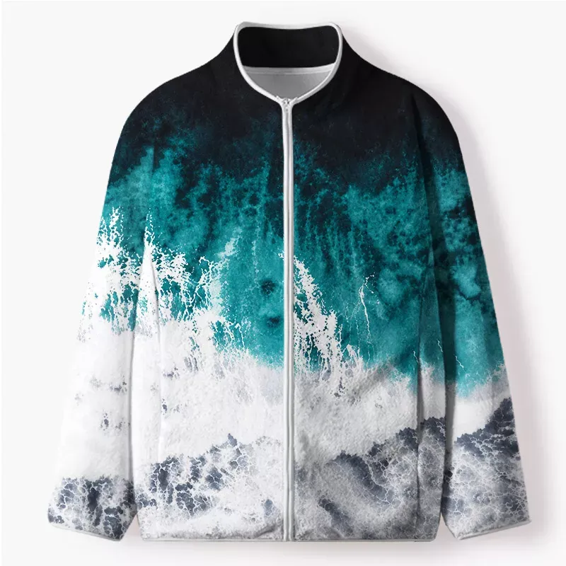 Soulisfree  Where The Waves Begin Flannel Zip-Up Jacket
