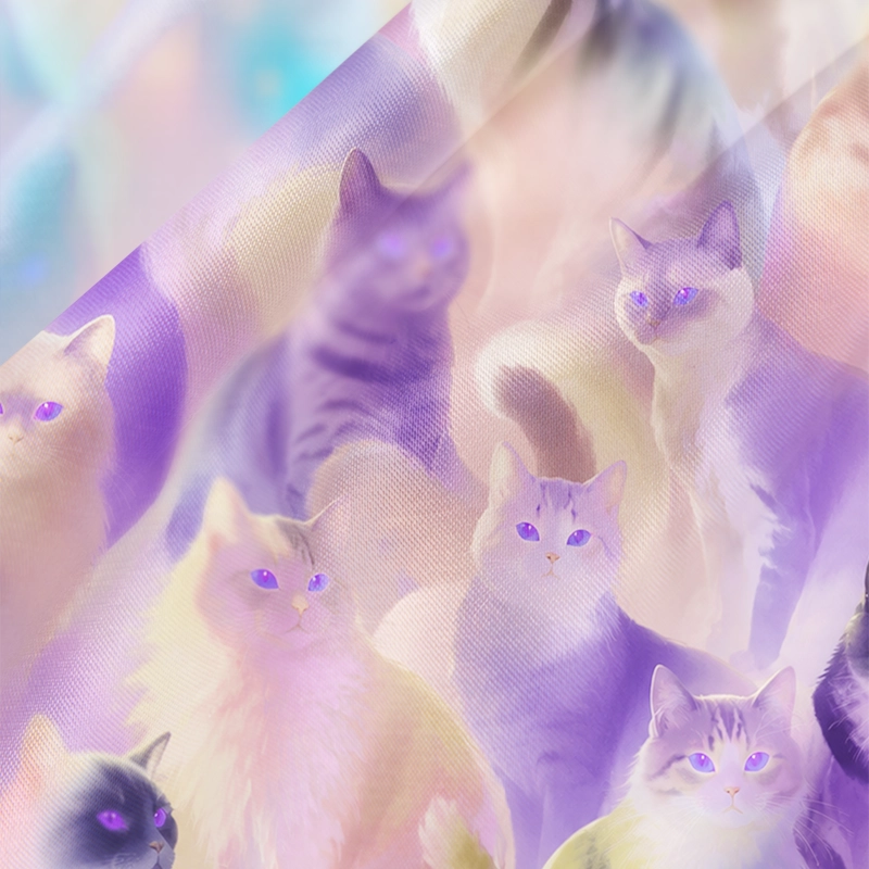 Soulisfree Soft Lavender Kitten Galaxy Cowl Neck Satin Mini Dress