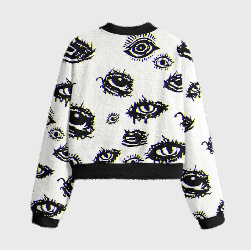 Soulisfree AWAKEN YOUR VISION  Women's Fuzzy Crewneck Sweater