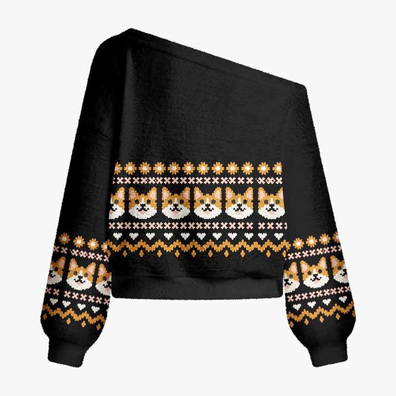 Soulisfree Little Souls, Infinite Stories Fuzzy Off-Shoulder Sweater