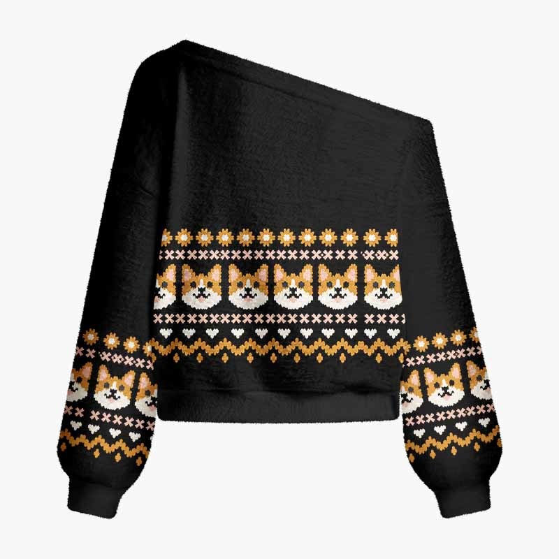 Soulisfree Little Souls, Infinite Stories Fuzzy Off-Shoulder Sweater