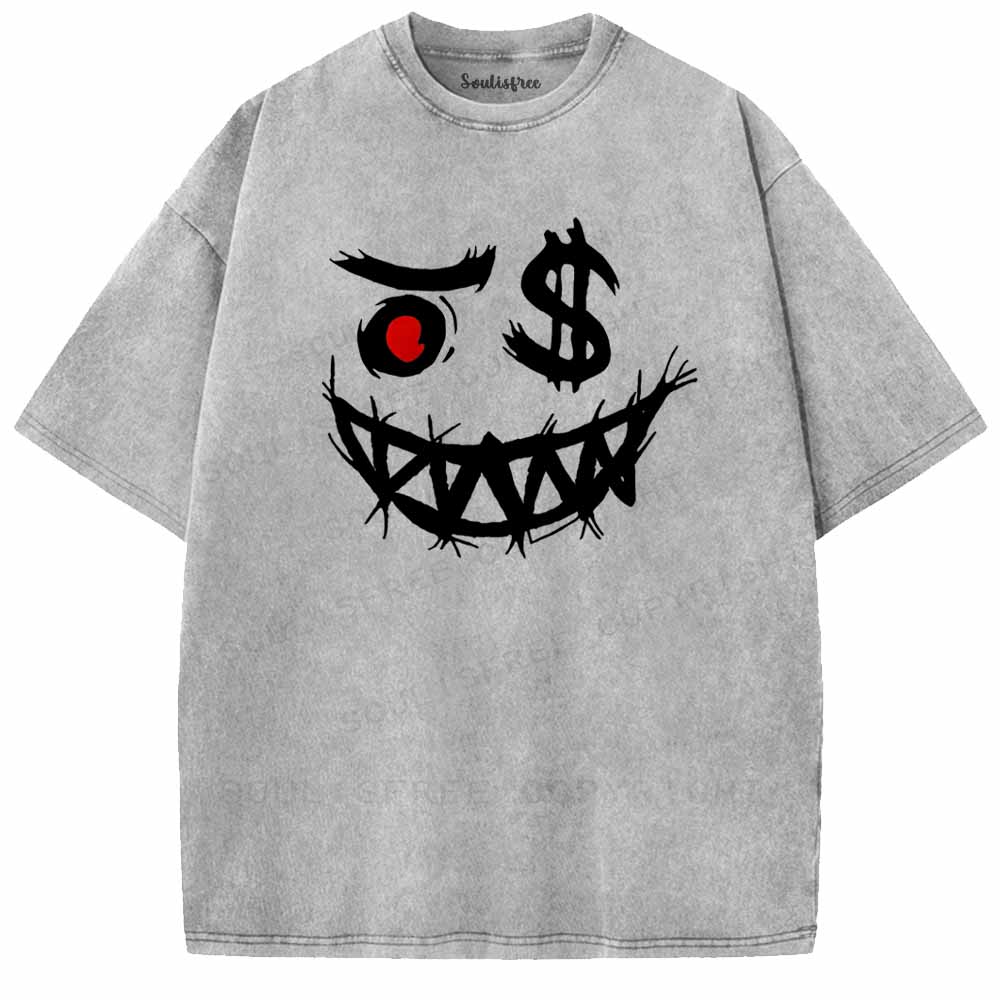 Soulisfree Smiley Face Washed Tee