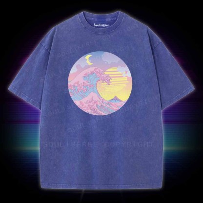Soulisfree  The Great Wave Washed Tee