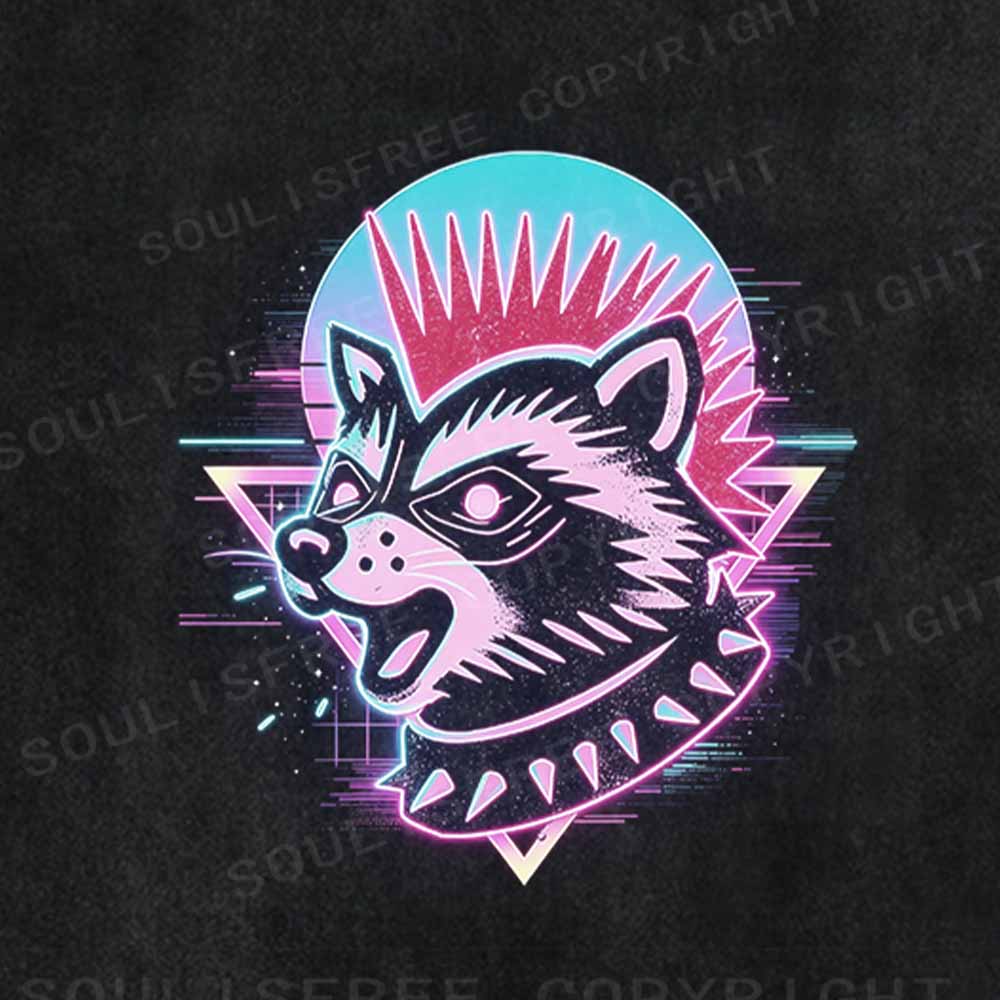 Soulisfree Punk Raccoon Washed Tee