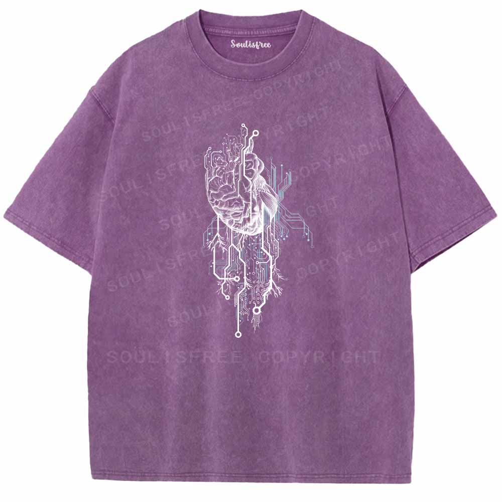 Soulisfree CIRCUITRY OF MIND AND HEART Washed Tee