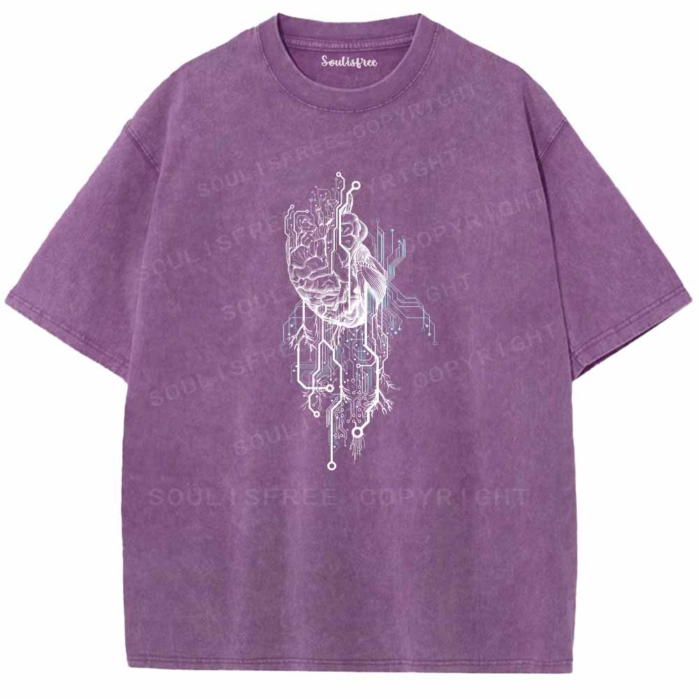 Soulisfree CIRCUITRY OF MIND AND HEART Washed Tee