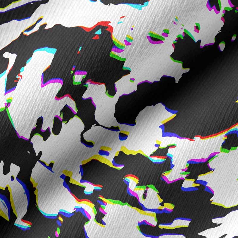 Soulisfree RGB Glitch Camo  Long Sleeve Cotton Tee
