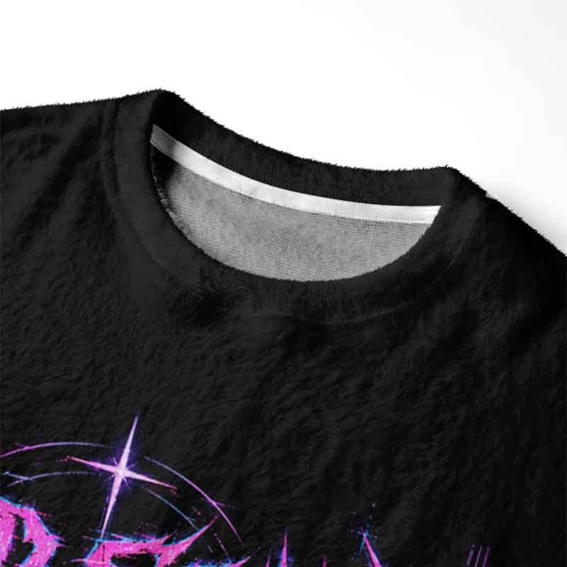 Soulisfree Dead Signal  Fuzzy Crewneck Sweater