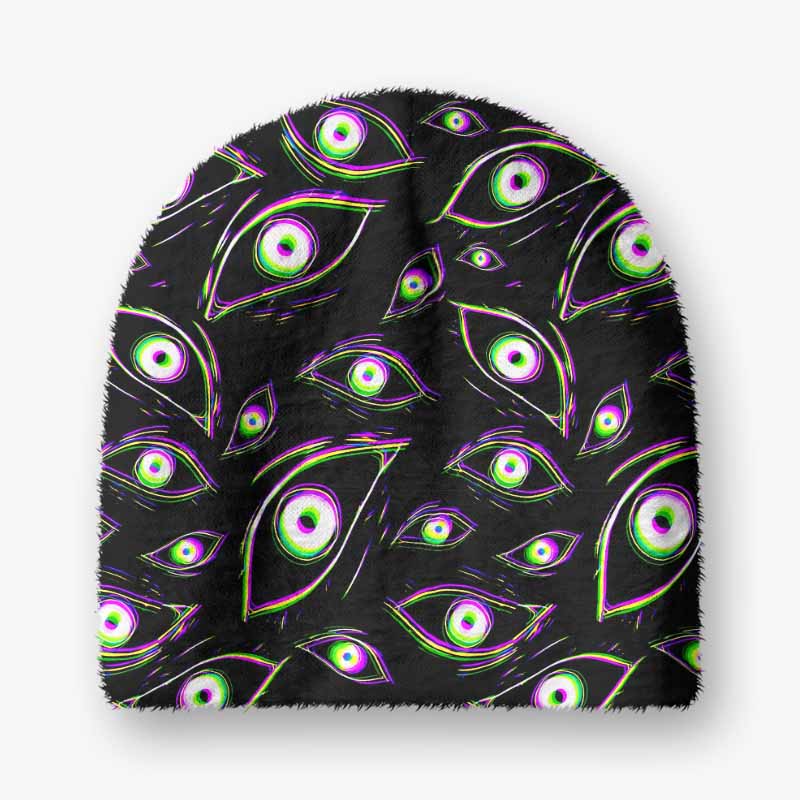 Soulisfree  Glitch Vision Fuzzy Beanie
