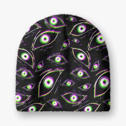Soulisfree  Glitch Vision Fuzzy Beanie