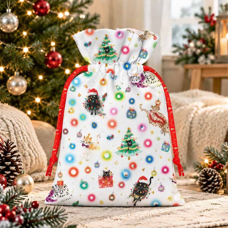 Soulisfree  Whiskers And Christmas Wishes Christmas Gift Pouch