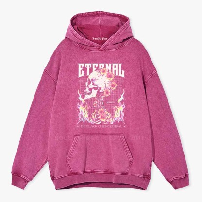 Soulisfree Skull & Bloom Aesthetic  Washed Hoodie
