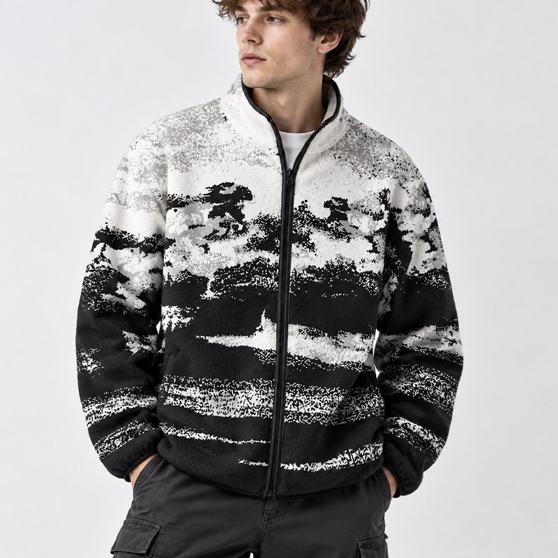 Soulisfree  The Shape Of Silence Flannel Zip-Up Jacket